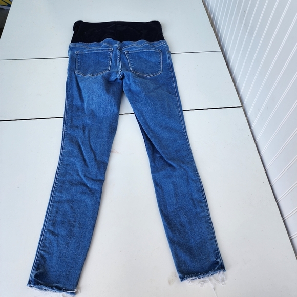 OLD NAVY Maternity Rollover Panel Blue  Skinny Jeans Pants Stretch Size 10 L - Picture 9 of 10
